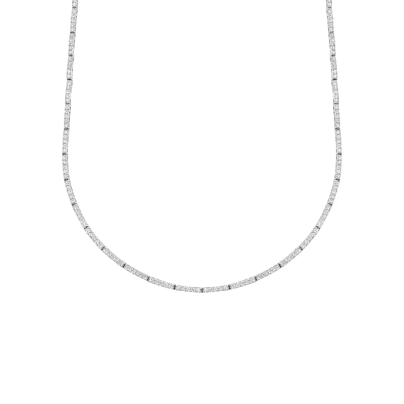 Women’s adjustable necklaces-Perfect Eternity Necklace 1.5mm - White Diamond / 14k White Gold