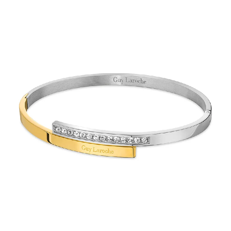 Women’s diamond bracelets-Aurore Two Tone Bangle