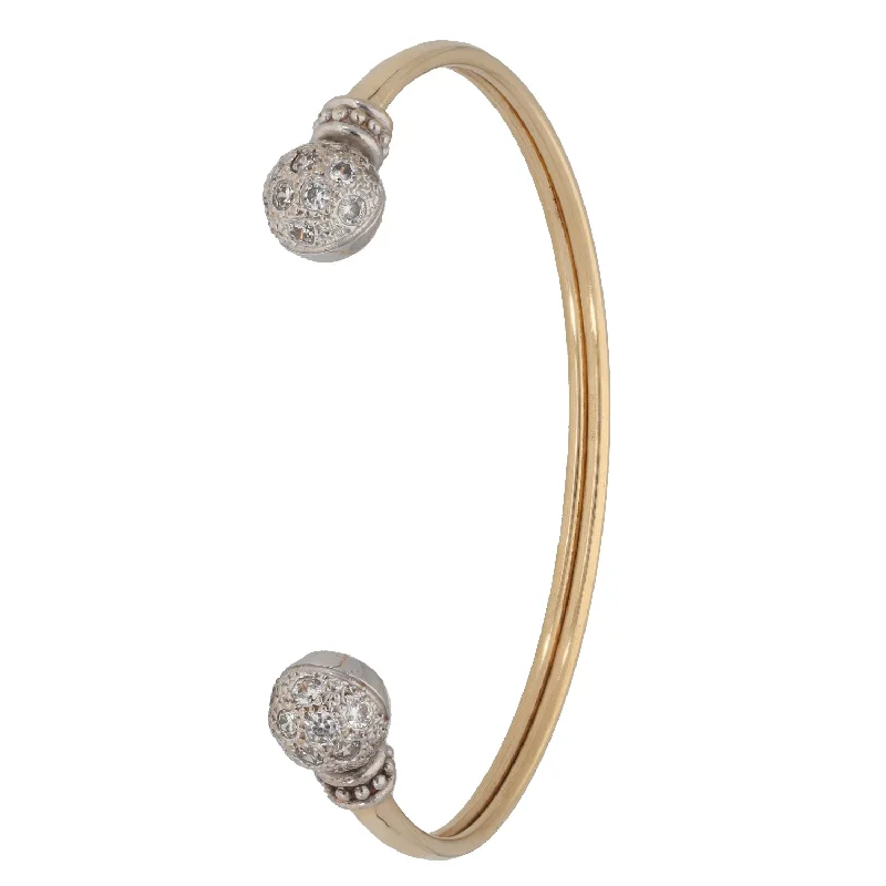 Women’s fashion bangles-9ct Gold Cubic Zirconia Torque Bangle