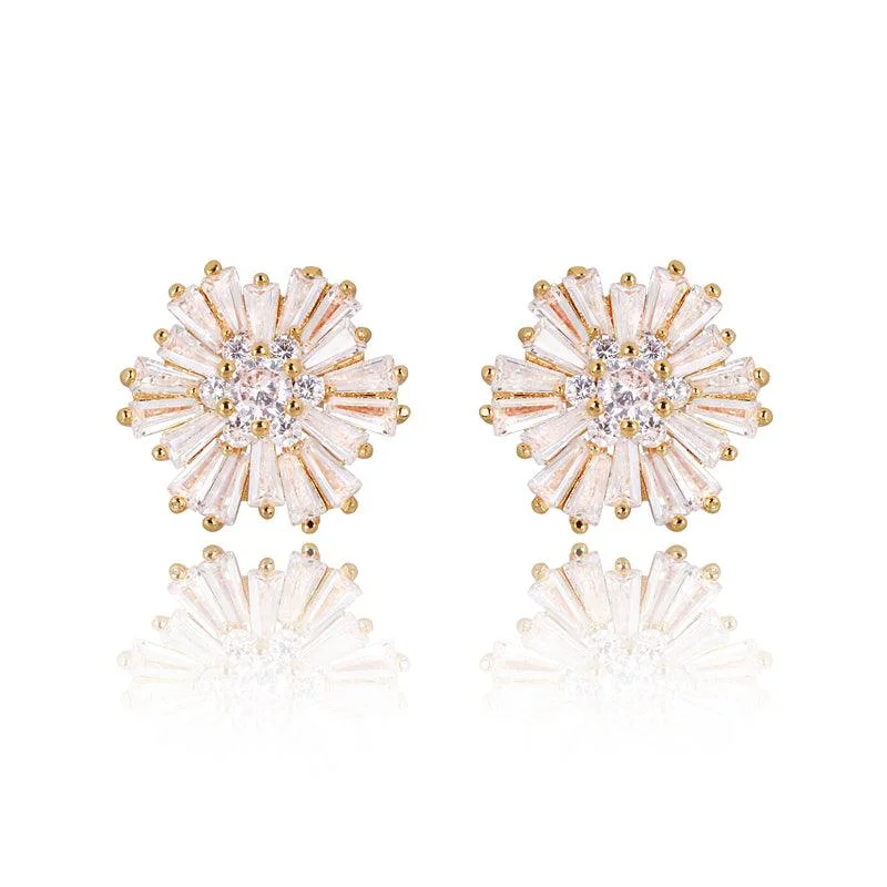 Women’s heart earrings-Crystal Stud Earrings