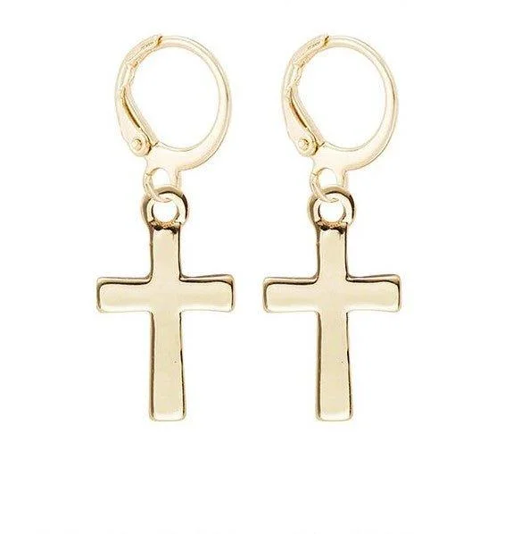 Women’s gemstone earrings-Cross Dangle Earrings