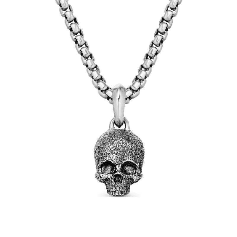 Women’s diamond pendant necklaces-David Yurman Gents Memento Mori Skull Amulet in Sterling Silver, 16mm