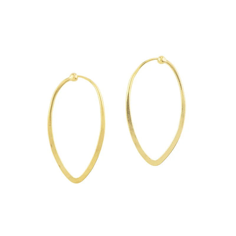 Women’s rectangular earrings-Petal Hoops - Small in Gold