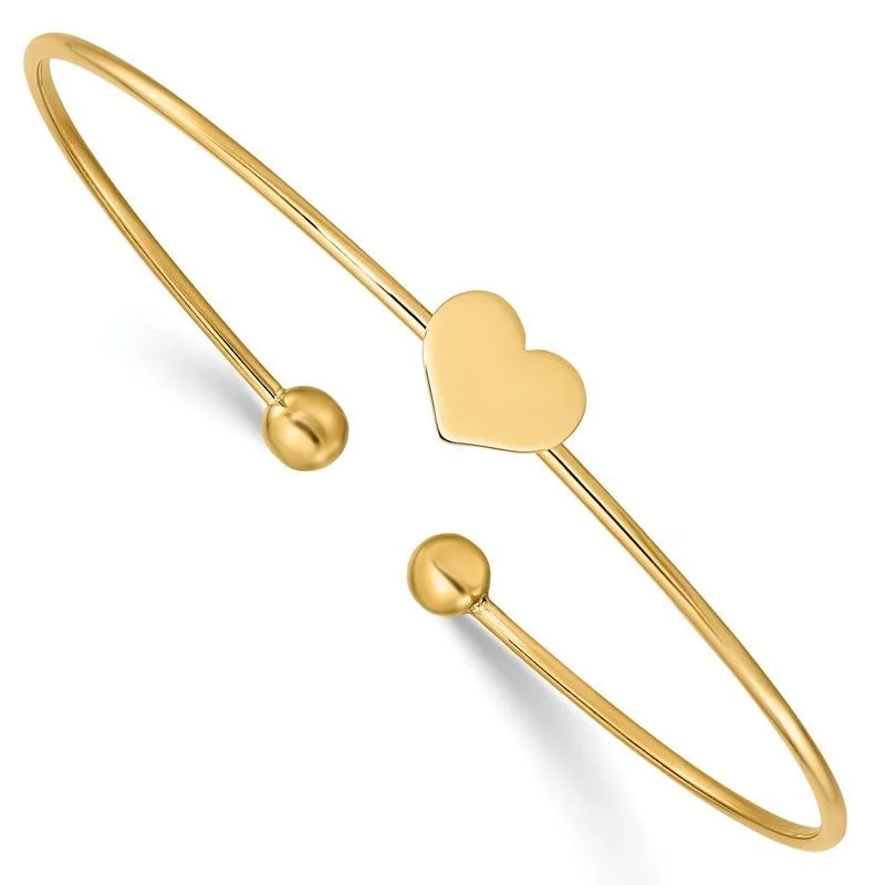 Women’s layered bangles-14K Polished Heart Flexible Bangle