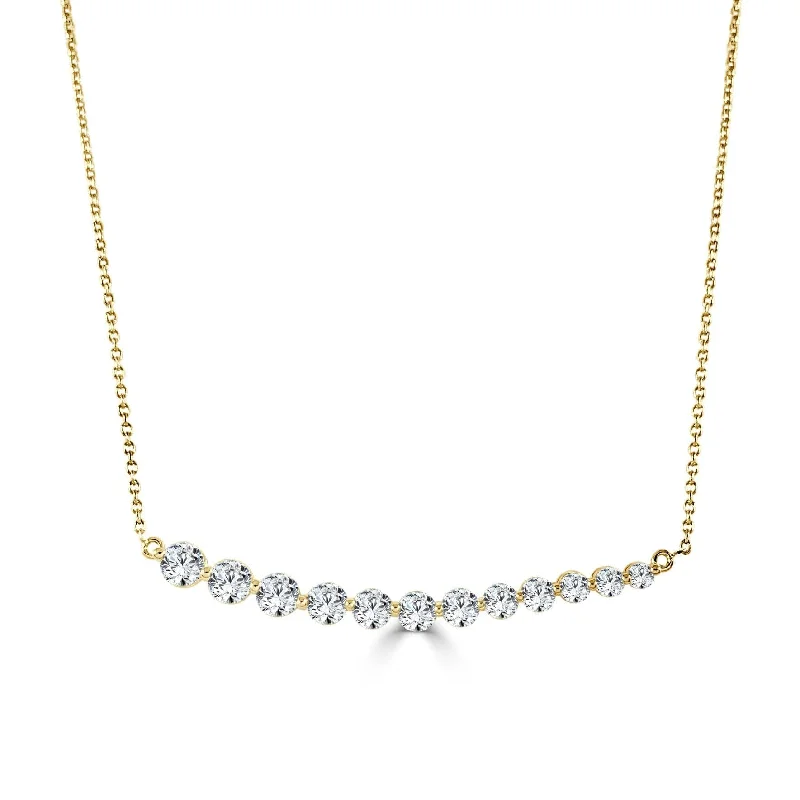 Women’s gold chain necklaces-14k Gold & Diamond Bar Necklace