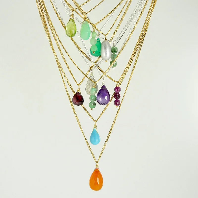 Women’s long chain necklaces-Scarlett Semi Precious Gemstone Necklaces