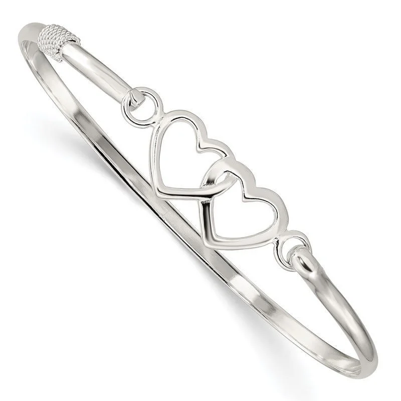 Women’s infinity bangles-Sterling Silver Polished Heart Bangle