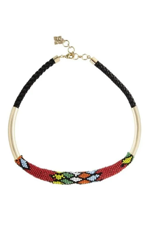 Women’s gold necklaces-Tribal Seed Bead Necklace JHLJE812-6D1