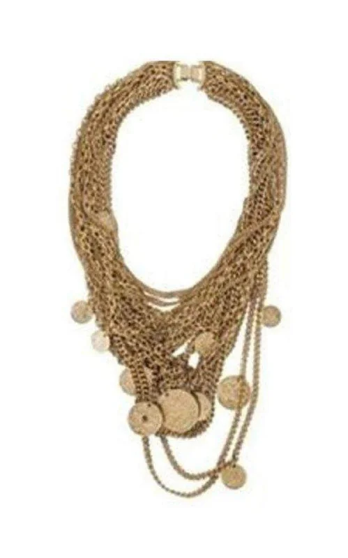 Women’s beaded statement necklaces-Multilayered Antique Coin Necklace