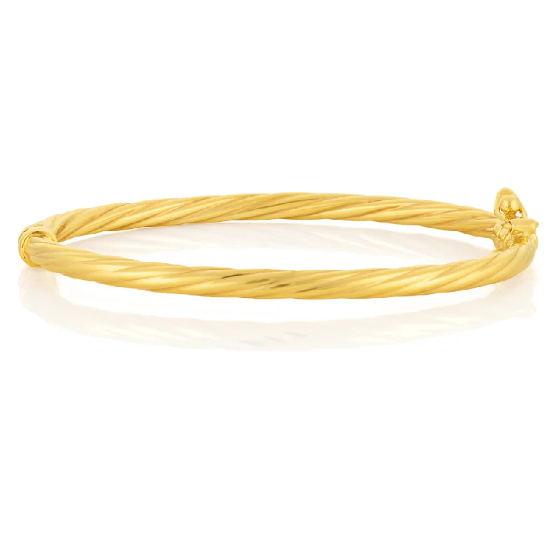 Women’s infinity bangles-9ct Yellow Gold PolishedTwisted Baby Bangle