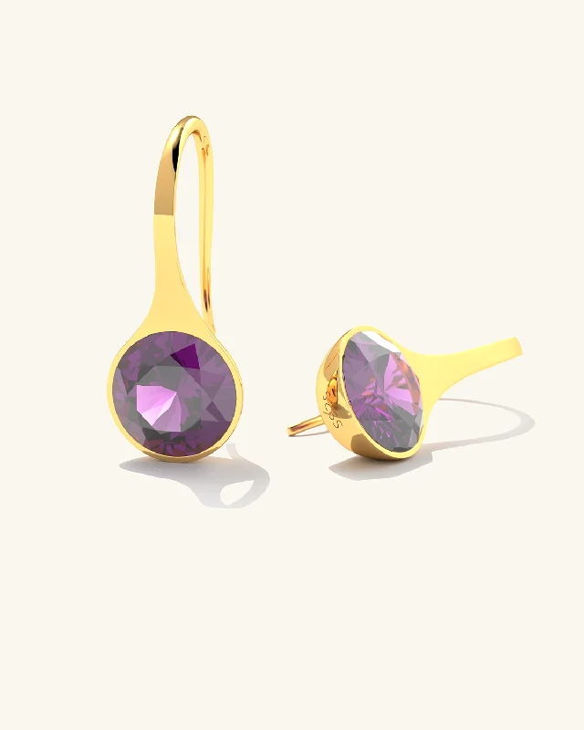 Women’s flower earrings-LILAC GEMSTONE EARRINGS