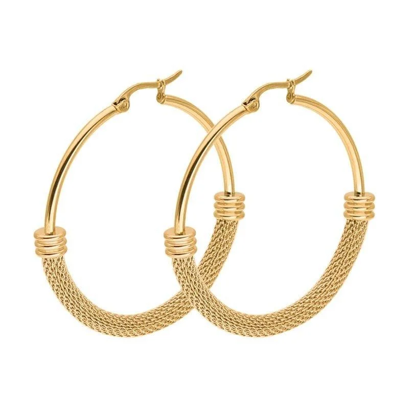 Women’s luxury earrings-Mesh Hoop Earrings