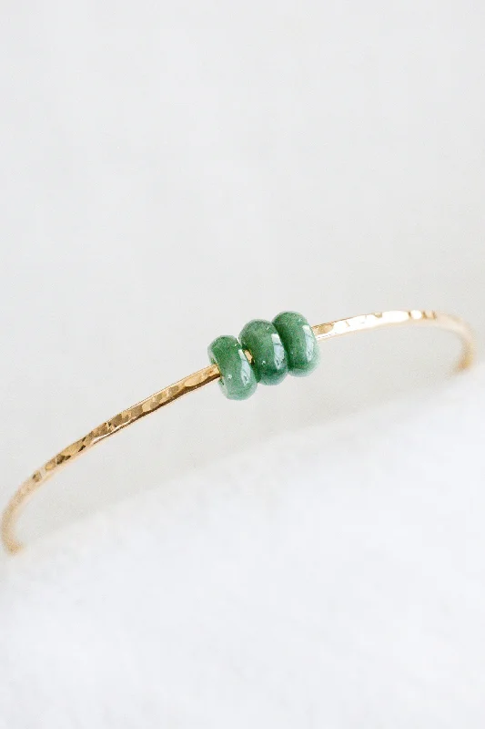 Women’s multi-color bangles-Triple Donut Jade Bangle