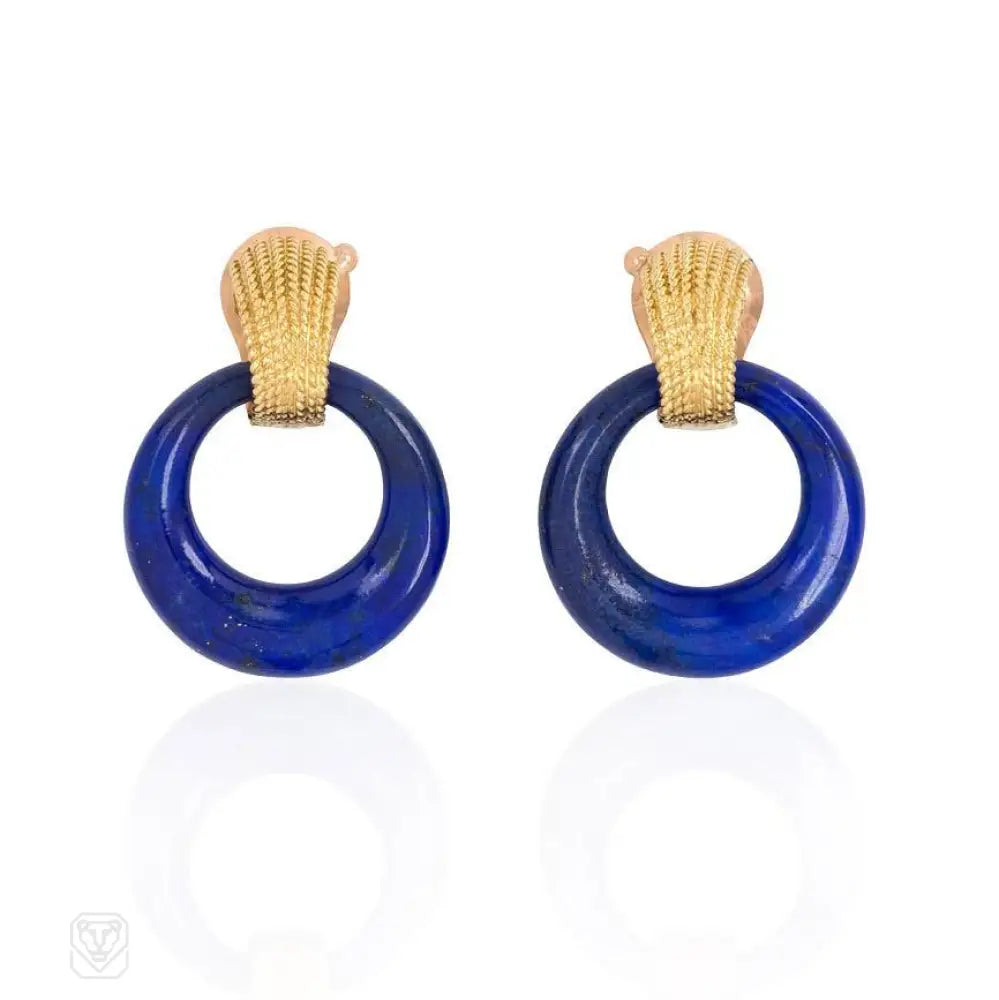 Women’s zirconia earrings-Gold earrings with interchangeable doorknocker hoops, Van Cleef & Arpels