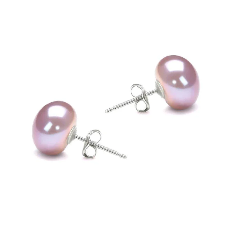 Women’s elegant pearl earrings-Freshwater Pearl Stud Earrings Lavender