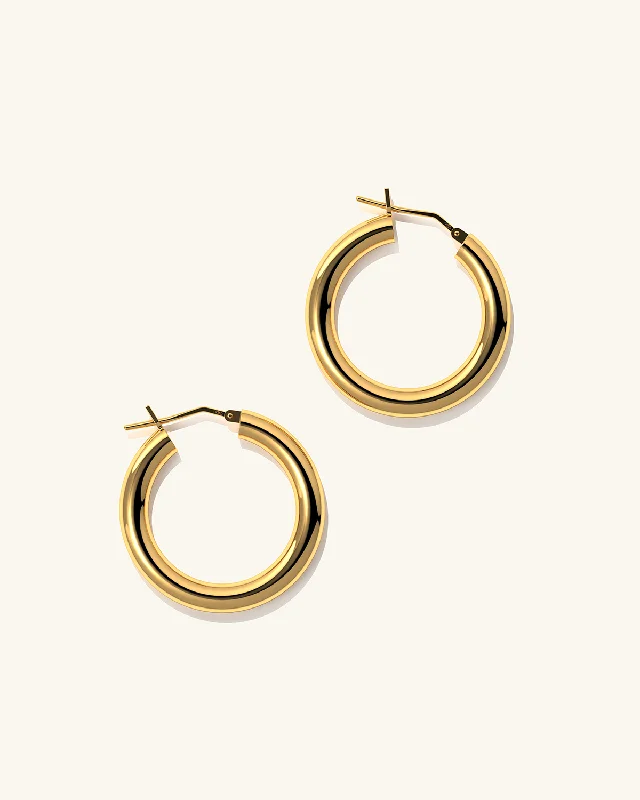 Women’s trendy gold earrings-LOLA HOOP EARRINGS・MEDIUM