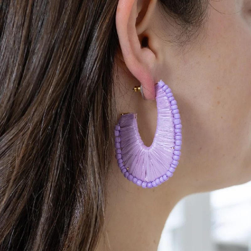 Women’s leaf earrings-Lavender Wrapped Earrings