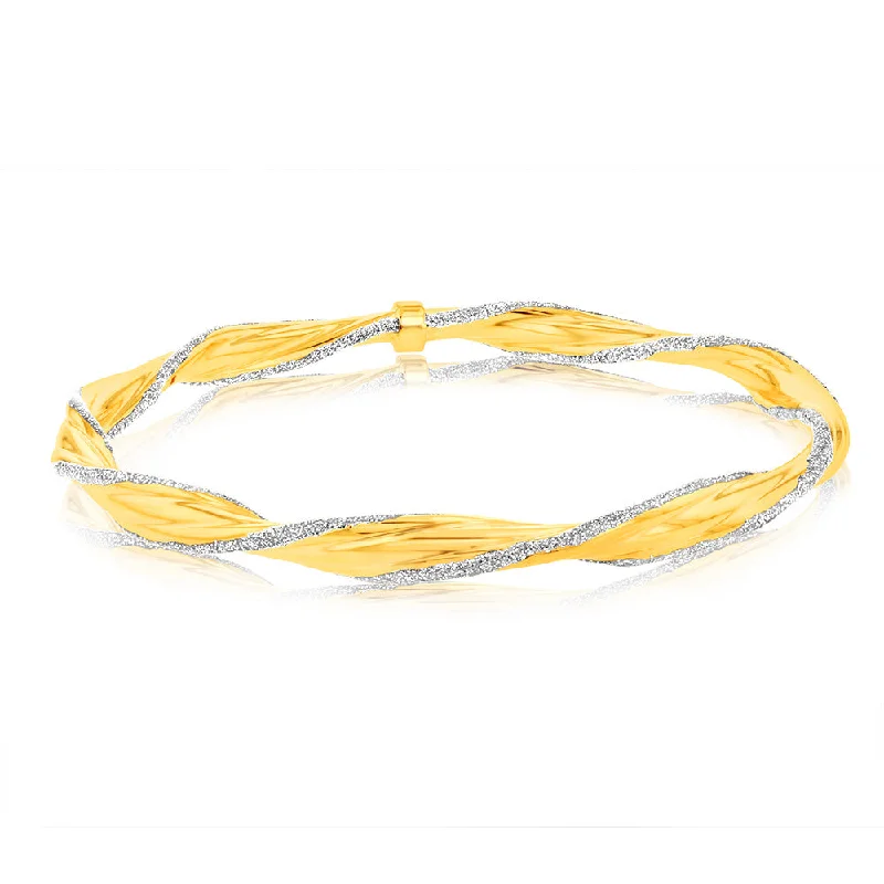 Women’s bridal bangles-9ct Yellow Gold Silverfilled Stardust Twisted Bangle