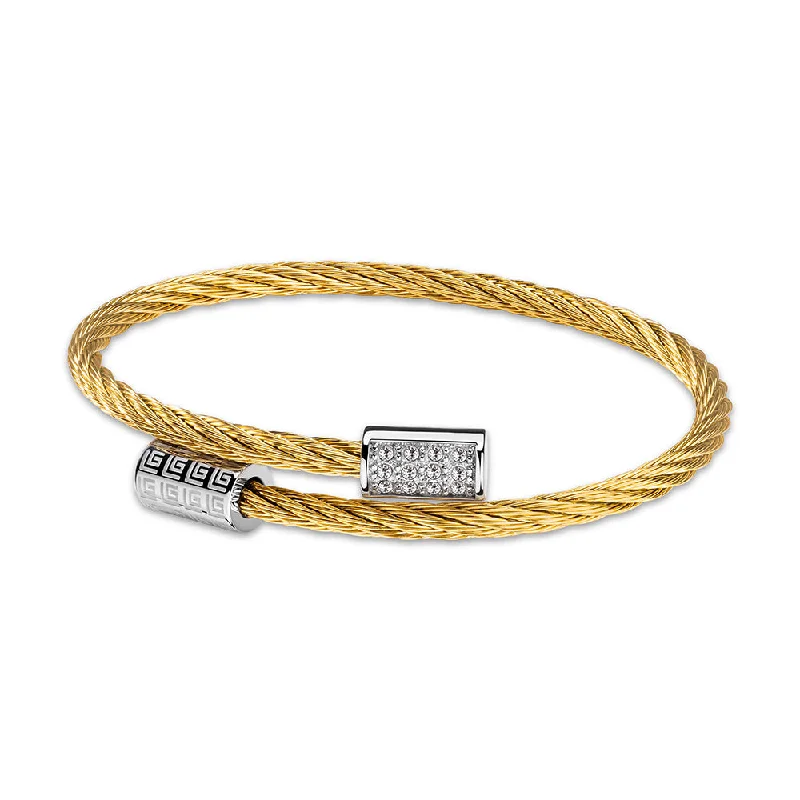 Women’s sterling silver bangles-Camille Two Tone Bangle