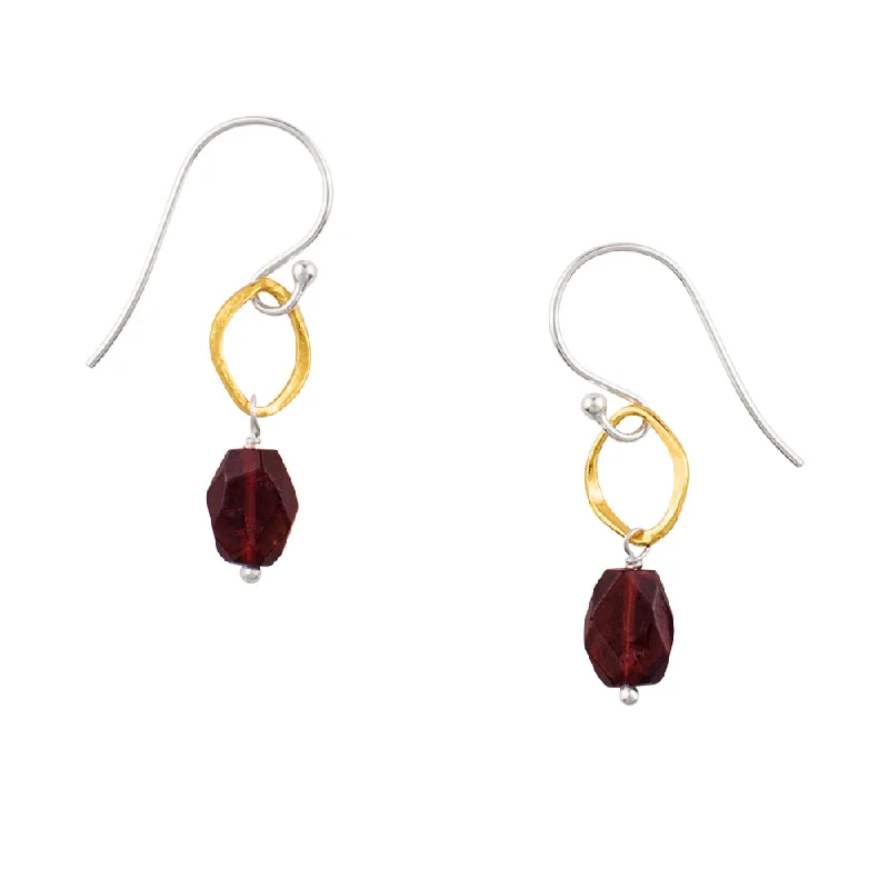 Women’s statement stud earrings-Orbit Earrings in Garnet