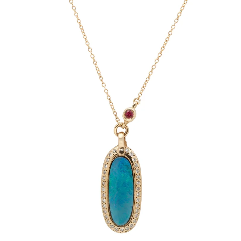 Women’s sparkly necklaces-Simone Opal Pendant Necklace