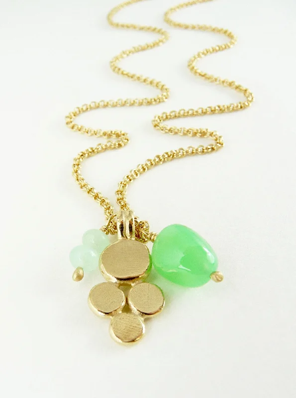 Women’s layered crystal necklaces-Long Chunky Darcy With Chrysoprase