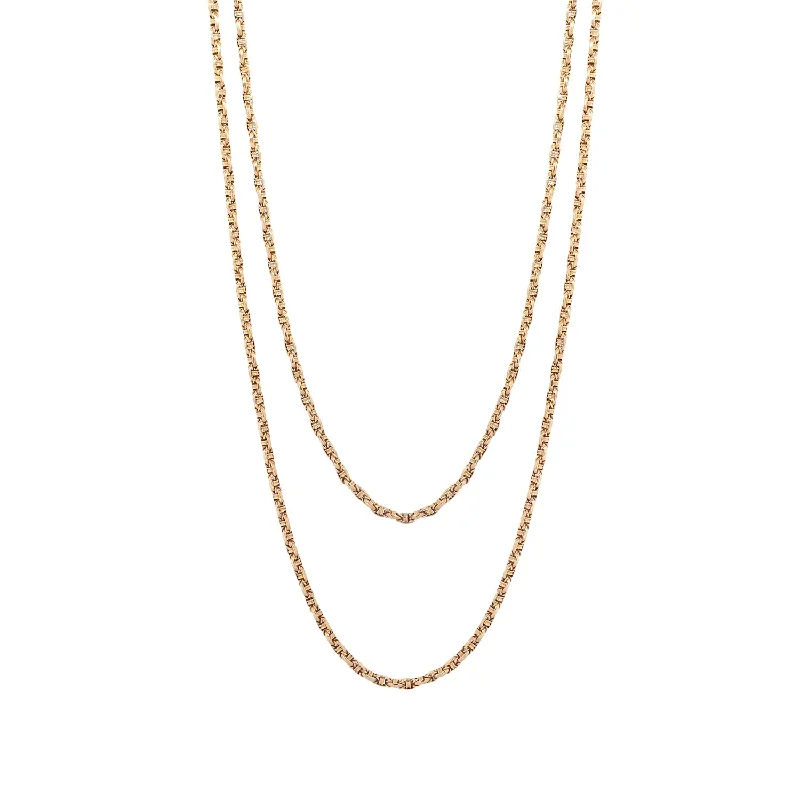 Women’s dainty necklaces-Faceted Long Guard Chain