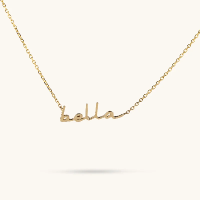 Women’s pendant necklaces-Mini Cursive Name Necklace