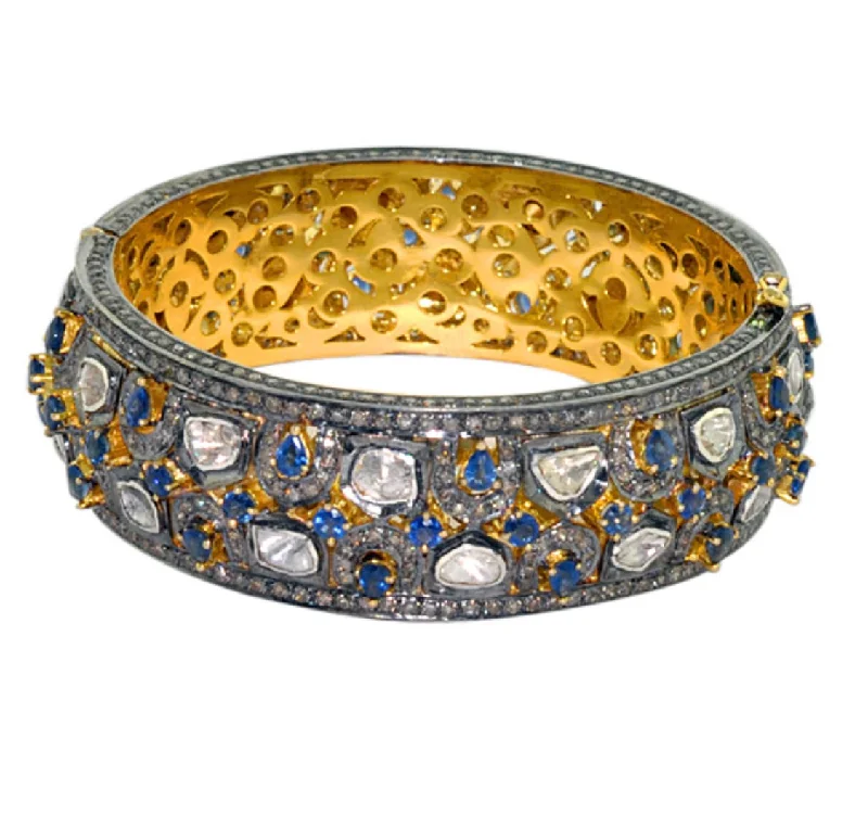 Women’s multi-strand bracelets-Sapphire and Diamond Regal Bangle