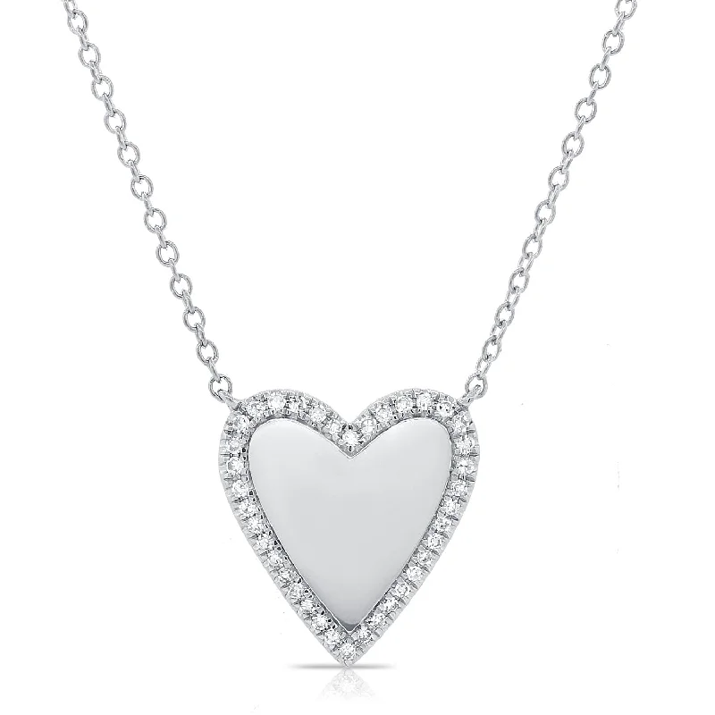 Women’s charm necklaces-14k Gold & Diamond Heart Necklace