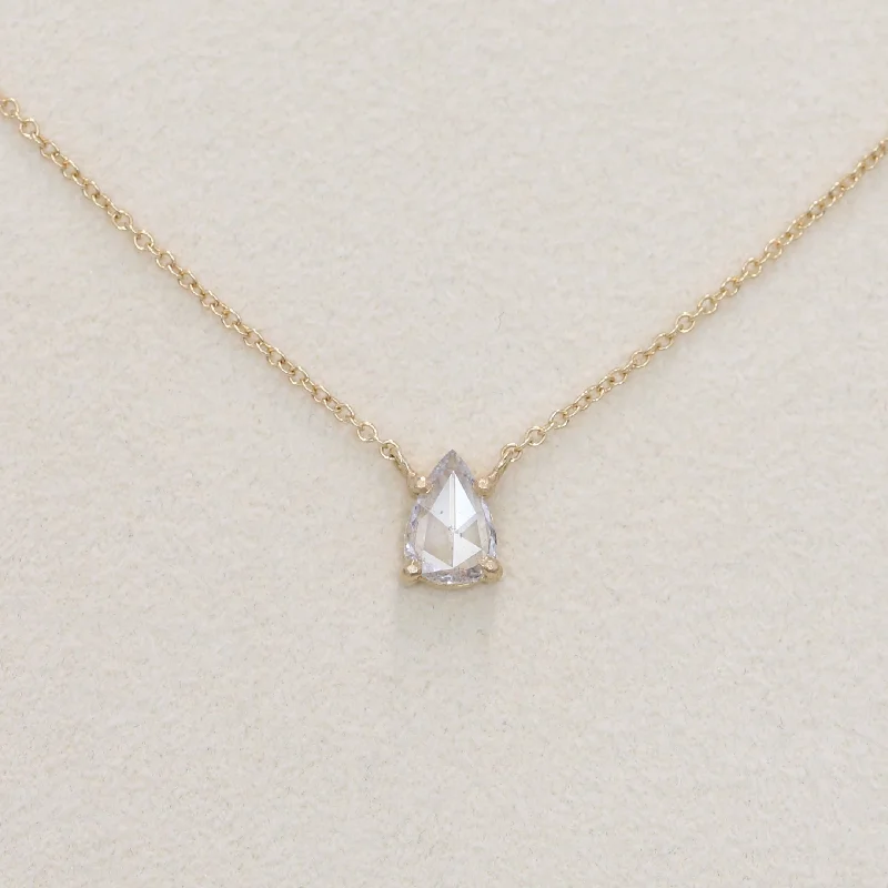 Women’s heart necklaces with diamonds-0.48ct colorless rose cut diamond necklace