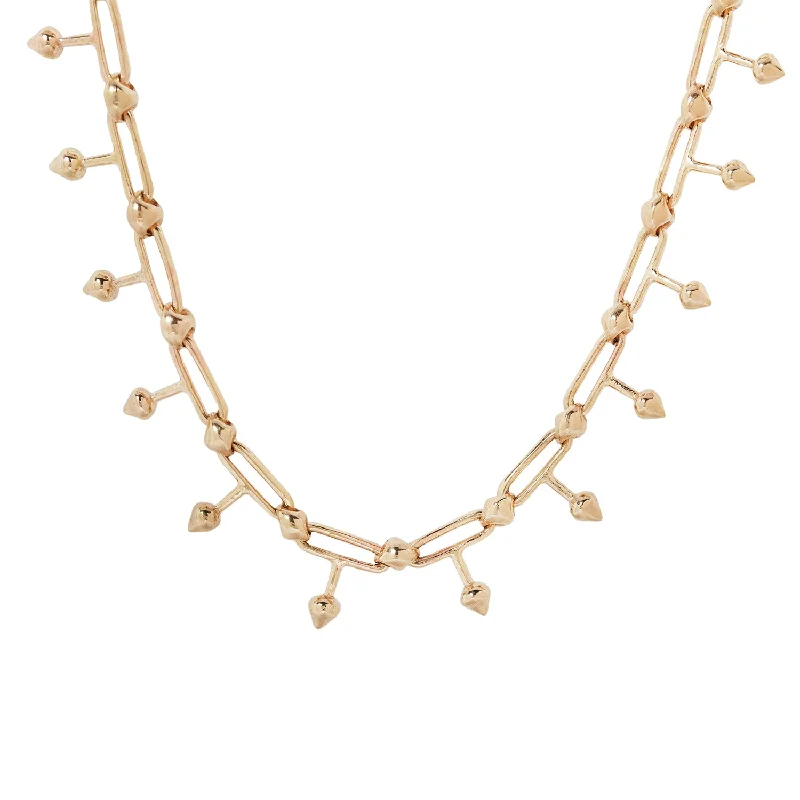 Women’s wedding pendant necklaces-Gold Spike Link Necklace