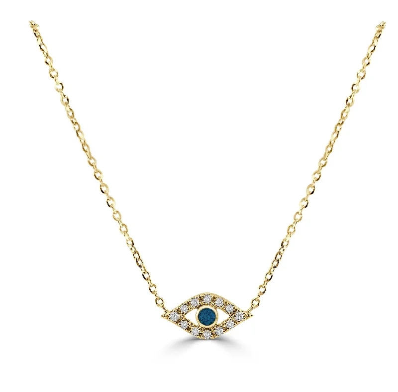 Women’s butterfly necklaces-14k Gold & Diamond Evil Eye Necklace