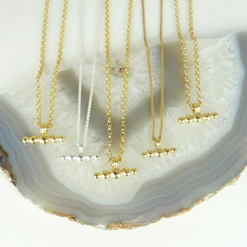 Women’s gold chain necklaces-Ball Bar Necklace