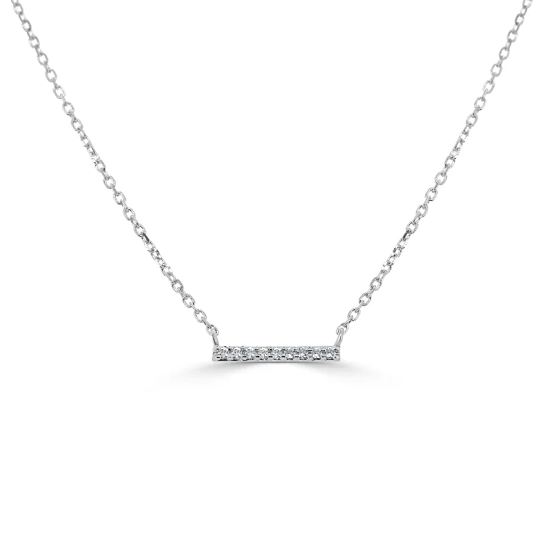 Women’s sparkly necklaces-14k Gold & Diamond Mini Bar Necklace