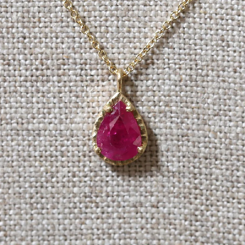 Women’s wedding pendant necklaces-Ruby necklace