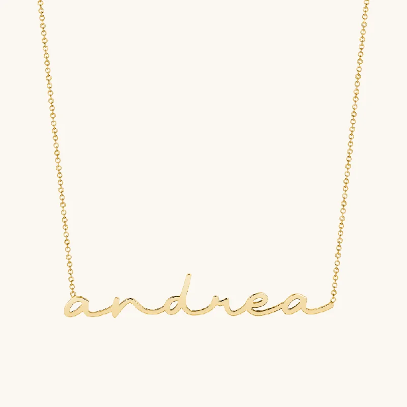 Women’s heart-shaped necklaces-Cursive Name Necklace