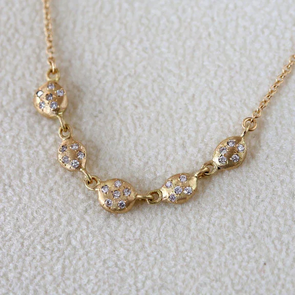 Women’s moonstone necklaces-Nugget diamond necklace