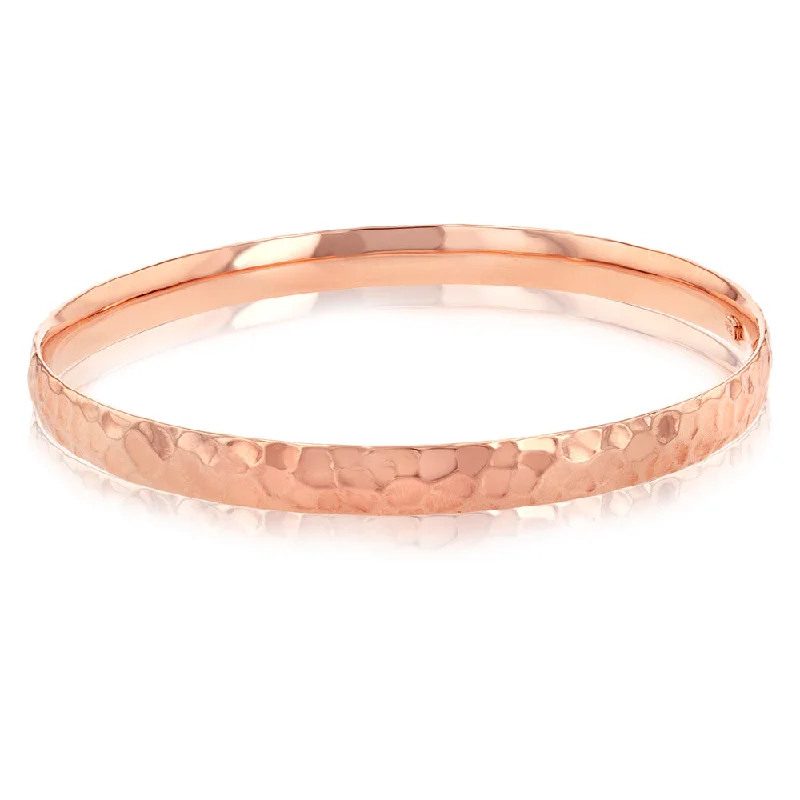 Women’s stylish bangles-9ct Rose Gold Silverfilled Diamond Cut Bangle