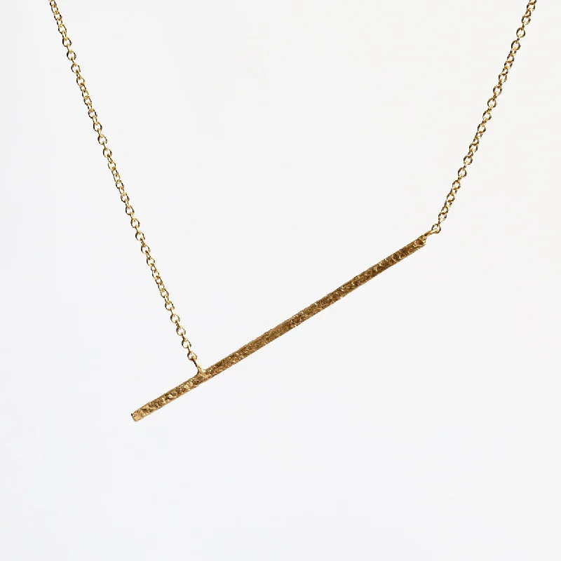 Women’s gold statement necklaces-Rain square bar necklace