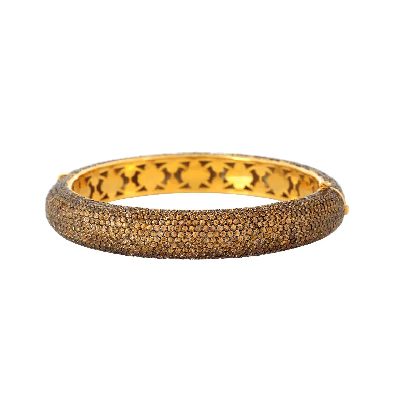 Women’s sparkling bangles-Yellow Sapphire Pave bangle