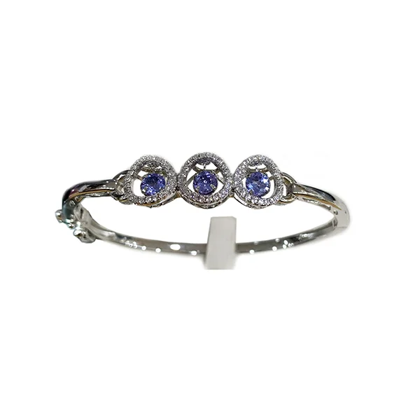 Women’s stackable bangles-Sterling Silver Tanzanite Bangle