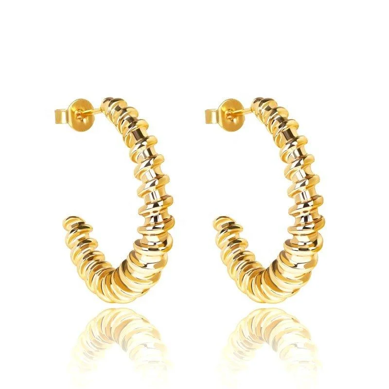 Women’s cubic zirconia earrings-Twist Hoop Earrings