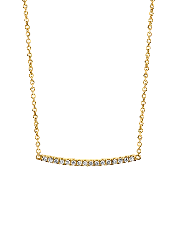 Women’s multi-layer necklaces-Climb Necklace - White Diamond / 14k Yellow Gold