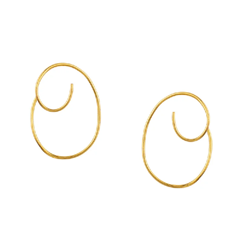 Women’s angel wings earrings-Loop de Loop Earrings in Gold - Small