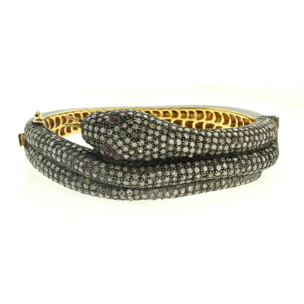 Women’s boho bracelets-Pave Snake Bangle