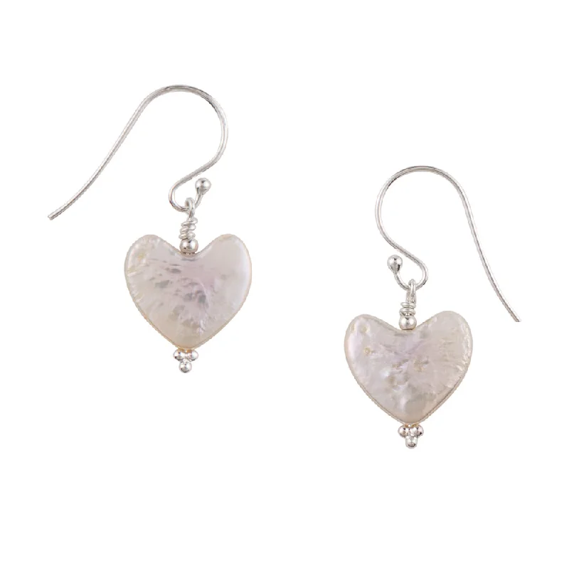 Women’s handmade earrings-You've Got Heart Earrings in Pearl