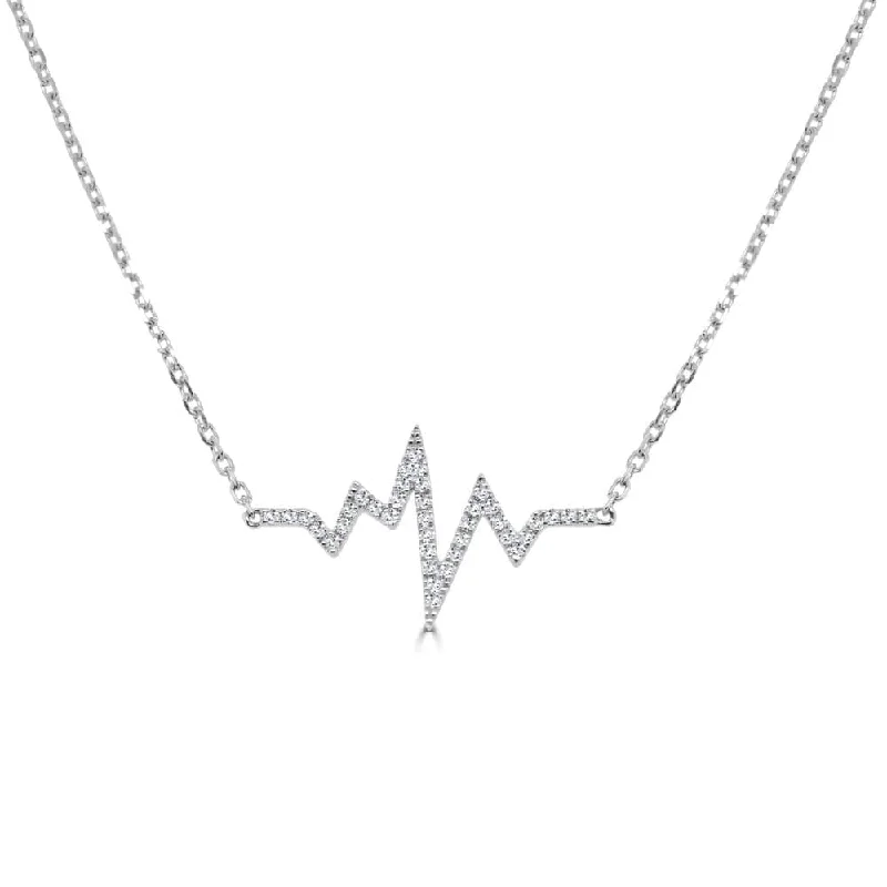 Women’s statement gold necklaces-14K Gold & Diamond Heart Beat Necklace