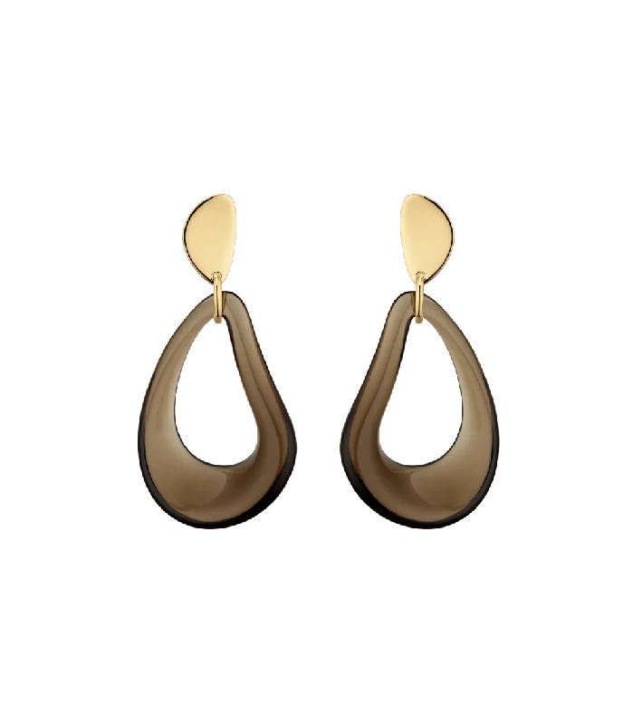 Women’s sparkling earrings-Drop Earrings Naé - Smoked glass