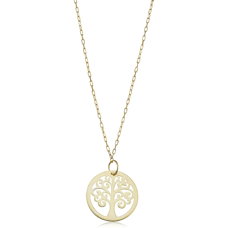 Women’s colored gemstone necklaces-14k Gold Tree of Life Necklace